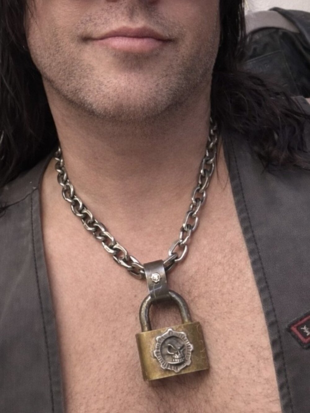 STARLINGEAR .925 Medium Skull Logo Padlock Oxidized 2009 RARE